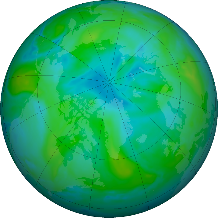 Arctic ozone map for 16 August 2020